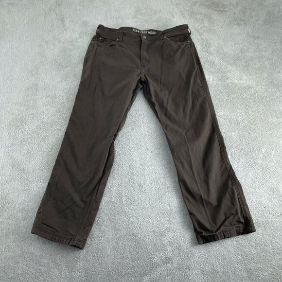 Duluth Flex Fire Hose Relaxed Fit Pants 38x32 Cotton Spandex Blend Brown 5132